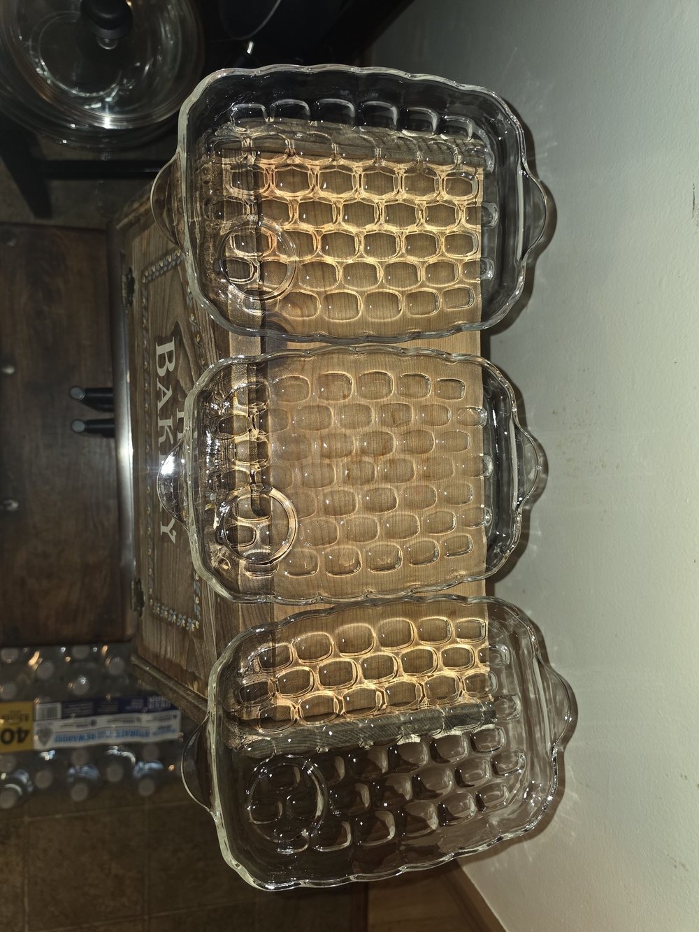 Clear Glass Rectangular Serving Dishes - Set of 3